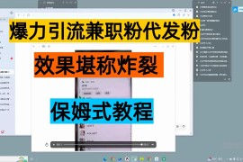 24年最新小红书引流兼职粉代发粉，保姆式拆解，日收益100 