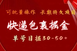 快递包裹撸金 单号日撸30-50  可批量 长久稳定收益【揭秘】
