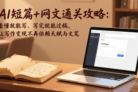 AI短篇 网文通关攻略：看懂就能写、写完就能过稿，让写作变现不再依赖天赋与文笔