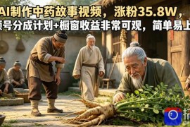 AI制作中药故事视频，涨粉35.8W，视频号分成计划 橱窗收益非常可观，简单易上手