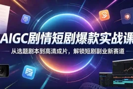 AIGC剧情短剧爆款实战课，从选题剧本到高清成片，解锁短剧副业新赛道(更新0906)