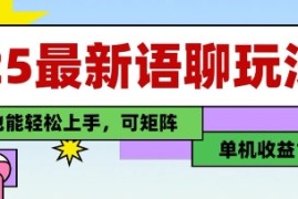 25年最新语聊玩法，纯手工，单机收益100 ，小白也能轻松上手，可矩阵操作