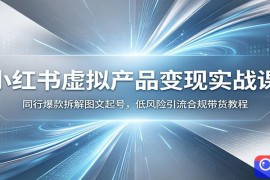 小红书虚拟产品变现实战课：同行爆款拆解图文起号，低风险引流合规带货教程