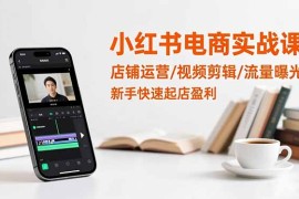 小红书电商实战课：店铺运营/视频剪辑/流量曝光，新手快速起店盈利