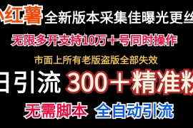 全新版本小红书采集协议＋无限曝光 日引300＋精准粉
