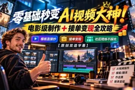 零基础秒变AI视频大神！电影级制作   接单变现全攻略，模板直接抄，社区陪练不踩坑【原创双语字幕】