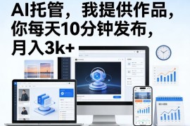 公众号AI托管，我提供作品，你每天10分钟发布，月入3k 【揭秘】