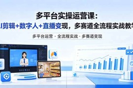 （18193期）某团队多平台实操运营课-更新26年4月25：AI剪辑 数字人 直播变现，多赛道全流程实战教学