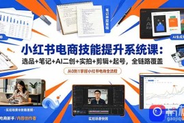 小红书电商技能提升系统课：选品 笔记 AI二创 实拍 剪辑 起号，全链路覆盖
