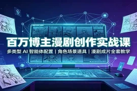 百万博主漫剧创作实战课：多类型AI智能体配置，角色场景道具，漫剧成片全套教学