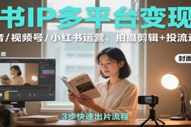读书IP多平台变现课：抖音/视频号/小红书运营，拍摄剪辑 投流选品