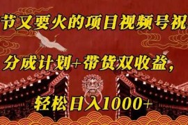 春节又要火的项目视频号祝福，分成计划 带货双收益，轻松日入几张【揭秘】