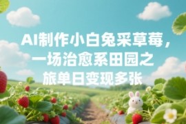 AI制作小白兔采草莓，一场治愈系田园之旅单日变现多张