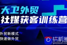 大卫老师·外贸社媒获客独家训练营(更新6月)