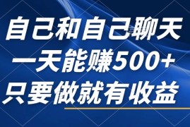 （12865期）自己和自己聊天，一天能赚500 ，只要做就有收益，不可错过的风口项目！