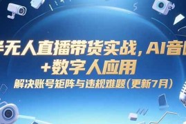 （15280期）半无人直播带货实战，AI音咖 数字人应用 解决账号矩阵与违规难题(更新7月)