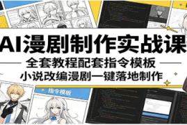 AI漫剧制作实战课：全套教程配套指令模板，小说改编漫剧一键落地制作