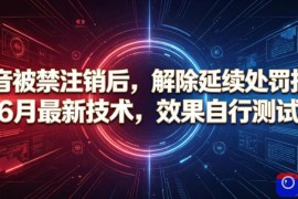 抖音被禁注销后，解除延续处罚技术，6月最新技术，效果自行测试
