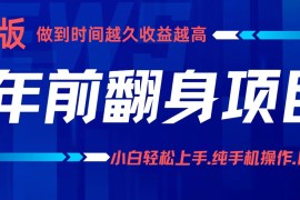 年前翻身项目，新手小白月入3w ，纯手机一条龙实操玩法