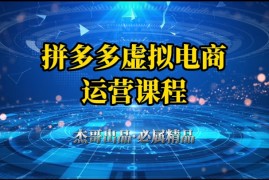 拼多多虚拟资料项目，从起店到出单全套系列教程，从0到1，小白也可以轻松上手