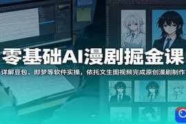 零基础AI漫剧掘金课：详解豆包、即梦等软件实操，依托文生图视频完成原创漫剧制作
