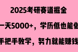 2025考研赛道掘金，一天5000 ，学历低也能做