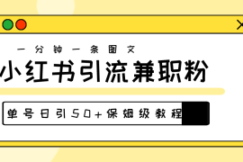 （10587期）爆粉秘籍！30s一个作品，小红书图文引流高质量兼职粉，单号日引50 