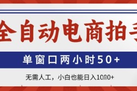 全自动电商拍手，单窗口两小时50 ，无需人工，小白也能日入1k 【揭秘】