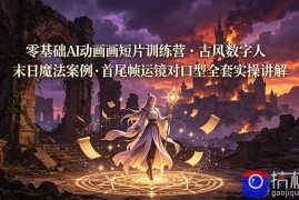零基础AI动画短片训练营，古风数字人末日魔法案例，首尾帧运镜对口型全套实操讲解