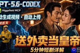 GPT-5.6 Codex Higgsfield MCP：一条指令生成5分钟短剧并自动上传YouTube(油管)