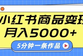 小红书字幕作品玩法，商单变现月入5000 ，5分钟一条作品