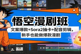 悟空漫剧班：文案爆款 Sora2抽卡 配音剪辑，新手也能做爆款漫剧