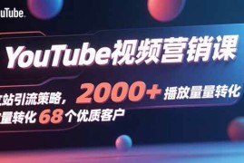（15740期）YouTube视频营销课，独立站引流策略，2000 播放量转化68个优质客户