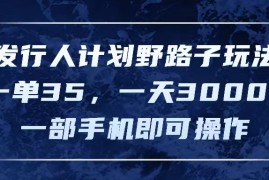 （11750期）发行人计划野路子玩法，一单35，一天3000 ，一部手机即可操作