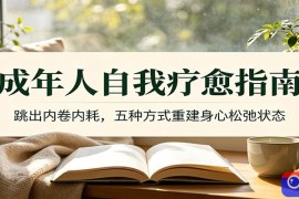 成年人自我疗愈指南：跳出内卷内耗，五种方式重建身心松弛状态