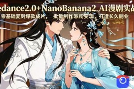 Seedance2.0 NanoBanana2 AI漫剧实战课，零基础复刻爆款成片涨粉变现，打造长久副业收益
