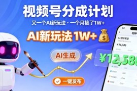 视频号分成计划：又一个AI新玩法，一个月搞了1W ，纯AI生成，一键发布即可