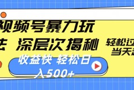 （10772期）视频号暴力玩法，深层次揭秘,轻松过原创，当天起号，收益快，轻松日入500 