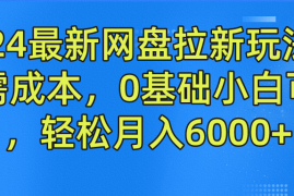 2024最新网盘拉新玩法，无需成本，0基础小白可做，轻松月入6000 
