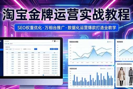 2026 淘宝金牌运营实战教程，SEO权重优化万相台推广，数据化运营爆款打造全教学
