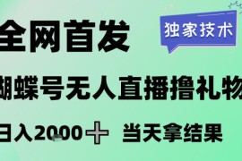2026最新蝴蝶号无人直播掘金，独家技术，全网首发小白做了一个月收益3W，长期稳定可做【揭秘】