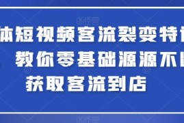 实体短视频客流裂变特训营，教你零基础源源不断获取客流到店