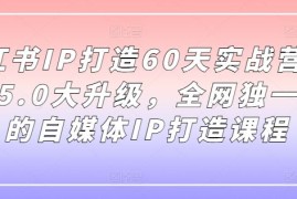 小红书IP打造60天实战营11期，5.0大升级，全网独一无二的自媒体IP打造课程