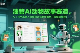 油管AI动物故事赛道，AI RPA机器人流程自动化制作素材【保姆级教程】
