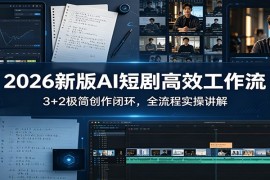 2026新版AI短剧高效工作流：3 2极简创作闭环，全流程实操讲解