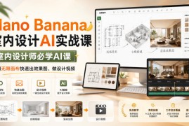 Nano Banana室内设计AI实战课，室内设计师必学AI课，用无限画布快速出效果图、做设计视频
