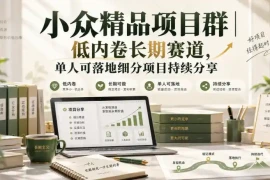 小众精品项目群｜低内卷长期赛道，单人可落地细分项目持续分享