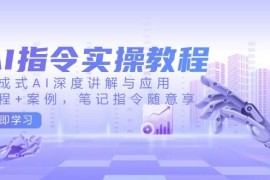 （14097期）AI指令实操教程，生成式AI深度讲解与应用，课程 案例，笔记指令随意享