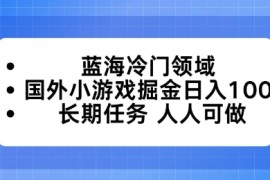 蓝海冷门领域，国外小游戏掘金日入100，长期任务人人可做【揭秘】