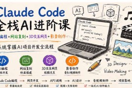 Claude Code全栈AI进阶课；AI编程 网站复刻 3D交互网页 影音创作，系统掌握AI项目开发全流程